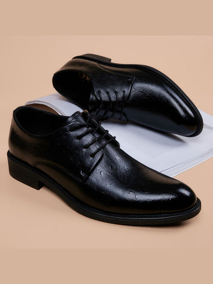 Brown handcrafted genuine leather shoes - color image