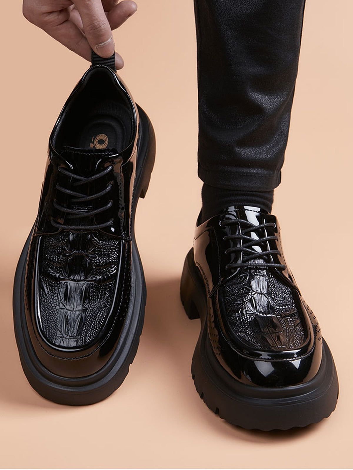 Handcrafted Genuine Leather Men's Derby Shoes - product view 2