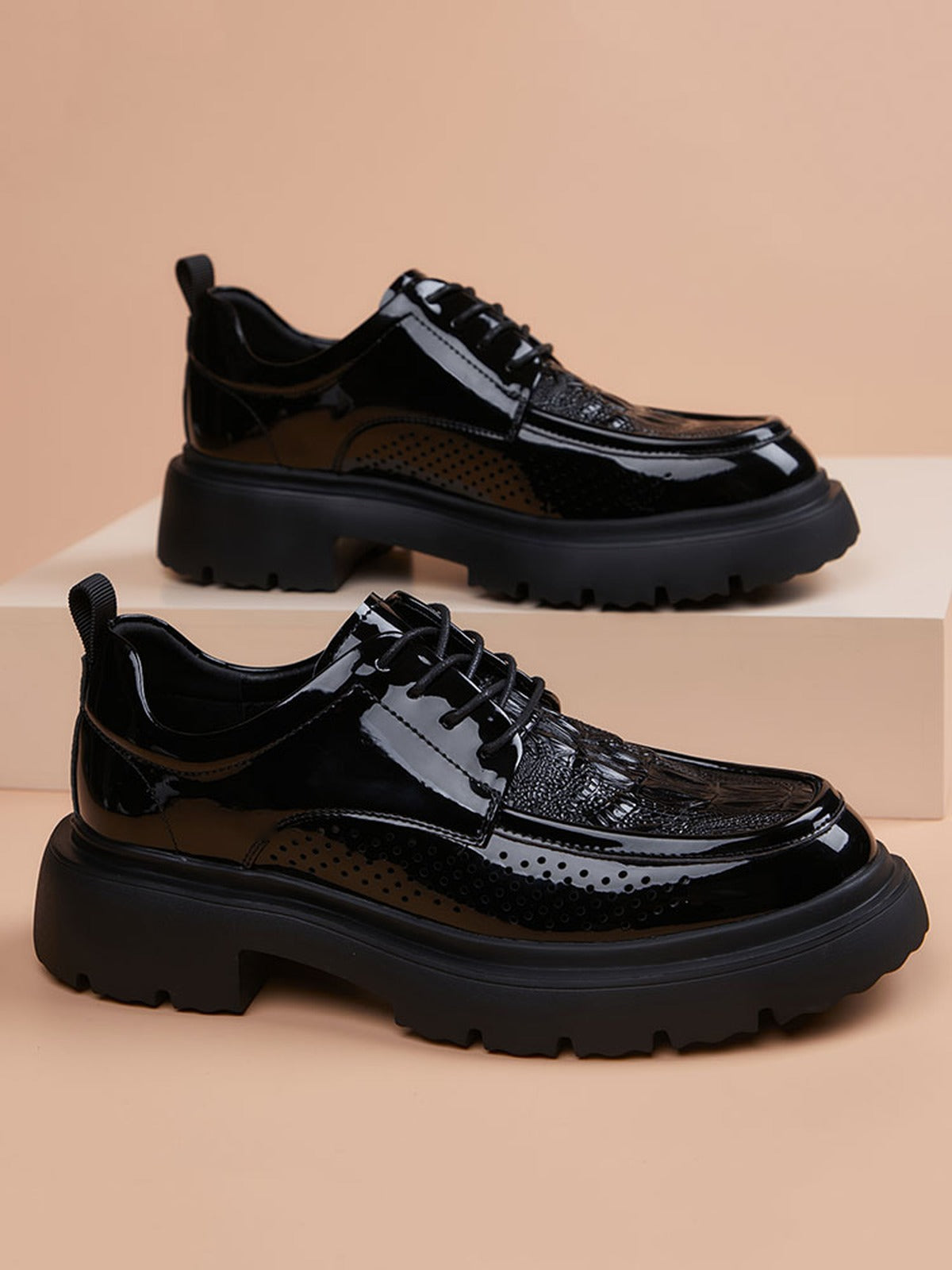 Handcrafted Genuine Leather Men's Derby Shoes - product view 4